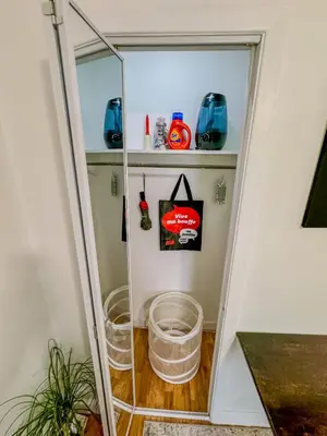 a walk in pantry with a glass door at Barel Residence Homestay in Longueuil