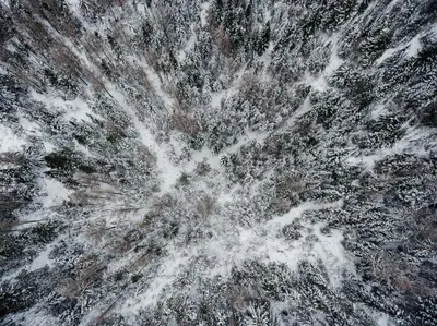 an overhead view of a vortex of water at Mont Megantic - Chalet Le Madison in La Patrie