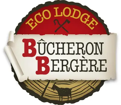 a sign for a beer brewery with a cow and a ribbon at Eco Lodge Bûcheron Bergère in Ormstown