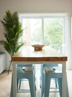 a table with a bowl on top of it in a room at Urban Gem in Le Plateau by Denstays in Montréal