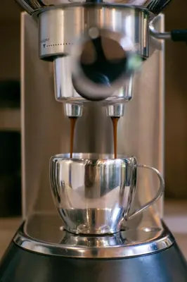 a coffee maker with a cup of coffee at Pur Nature et Spa Owl's Head in Mansonville