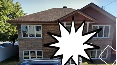 a house with a cut out star in front of it at Le cosy for familys, home work in Longueuil