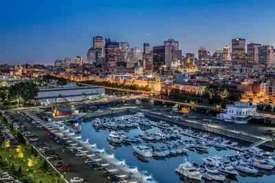 a view of a harbor with boats in the water at Castle Lofts Apartments in Montréal