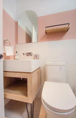 a bathroom with a white toilet and a sink at Studio #3 - Self Check-In - Plateau - St-Denis in Montréal
