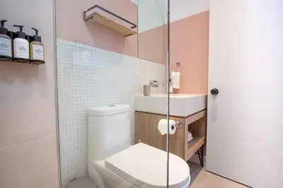 a bathroom with a toilet and a sink at Studio #12 - Self Check-In - Plateau - St-Denis in Montréal