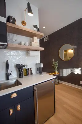 a kitchen with a sink and a counter at Studio #13 - Self Check-In - Plateau - St-Denis in Montréal