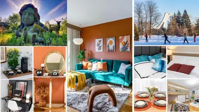 a collage of photos of a hotel room at Cozy Montreal Entire Apartment-3min walk to Metro-free parking-Botanical garden-biodome in Montréal