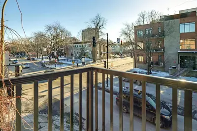 a view of a street with a car on the street at Apartment ROOMY - Plateau Mont-Royal in Montréal