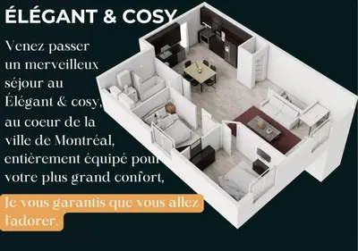 Gallery image of Élégant et cosy - 2 chambres bien équipé et parking gratuit in Montréal