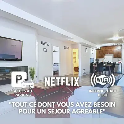 Élégant et cosy - 2 chambres bien équipé et parking gratuit