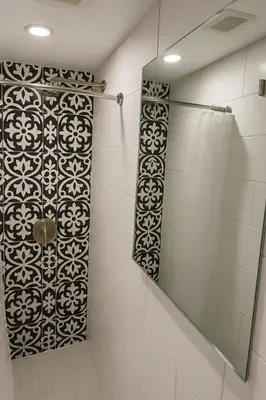 a bathroom with a shower with a glass door at Stylish Furnished Modern Studio, Bright and Spacious 20 Minutes from Downtown in Montréal
