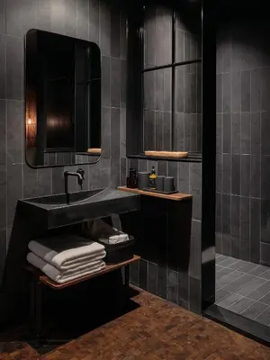 a bathroom with a sink and a mirror at Maison Grinder in Montréal