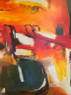a painting of a painting of a car at Auberge La Table d'Hôte in West Brome