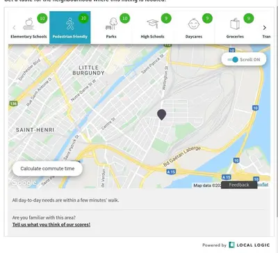a screenshot of a cell phone with a map at Cohabs Montréal in Montréal