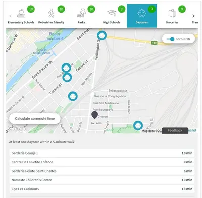 a screenshot of a cell phone with a map at Cohabs Montréal in Montréal