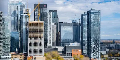 a view of a city with tall buildings at Cozy Oasis Home Downtown Montreal - Free Indoor Parking-In Suite Laundry in Montréal