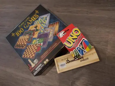 a box of no surprises and a box of boardgames at NEW LOFT -WIFI -Quiet -Tohu -Easy Transit -Park in Montréal