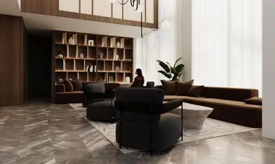 a living room with a couch and chairs at Metcalfe Hotel Montréal by Gray Collection in Montréal