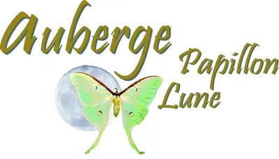 a butterfly and the words audience participation line at Auberge Papillon Lune in Richmond