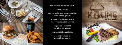 a page of a menu for a restaurant at Hotel Motel Le Quiet in Lac-Mégantic